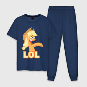 Мужская пижама хлопок с принтом Пони lol , 100% хлопок | брюки и футболка прямого кроя, без карманов, на брюках мягкая резинка на поясе и по низу штанин
 | lol | my little pony | pony | брони | лол | пони | пони lol
