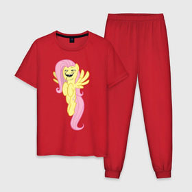 Мужская пижама хлопок с принтом Пони троллфейс , 100% хлопок | брюки и футболка прямого кроя, без карманов, на брюках мягкая резинка на поясе и по низу штанин
 | my little pony | pony | брони | пони | пони троллфейс | тролл