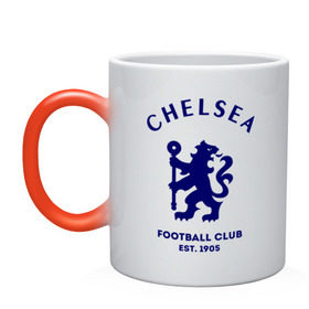 Кружка хамелеон с принтом Челси Футбольный клуб Chelsea , керамика | меняет цвет при нагревании, емкость 330 мл | Тематика изображения на принте: chelsea | клуб | спорт | футбол | челси футбольный клуб