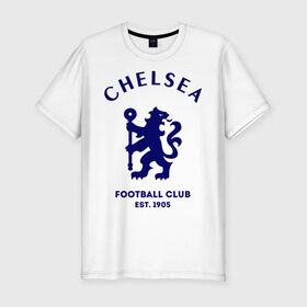Мужская футболка премиум с принтом Челси Футбольный клуб Chelsea , 92% хлопок, 8% лайкра | приталенный силуэт, круглый вырез ворота, длина до линии бедра, короткий рукав | Тематика изображения на принте: chelsea | клуб | спорт | футбол | челси футбольный клуб