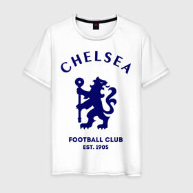 Мужская футболка хлопок с принтом Челси Футбольный клуб Chelsea , 100% хлопок | прямой крой, круглый вырез горловины, длина до линии бедер, слегка спущенное плечо. | chelsea | клуб | спорт | футбол | челси футбольный клуб