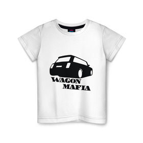 Детская футболка хлопок с принтом WAGON MAFIA , 100% хлопок | круглый вырез горловины, полуприлегающий силуэт, длина до линии бедер | дрифт