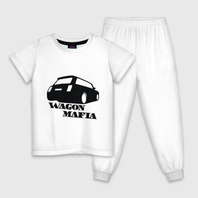 Детская пижама хлопок с принтом WAGON MAFIA , 100% хлопок |  брюки и футболка прямого кроя, без карманов, на брюках мягкая резинка на поясе и по низу штанин
 | дрифт