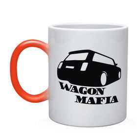 Кружка хамелеон с принтом WAGON MAFIA , керамика | меняет цвет при нагревании, емкость 330 мл | Тематика изображения на принте: дрифт