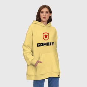 Худи SuperOversize хлопок с принтом Gambit , 70% хлопок, 30% полиэстер, мягкий начес внутри | карман-кенгуру, эластичная резинка на манжетах и по нижней кромке, двухслойный капюшон
 | gambit | team | гамбит