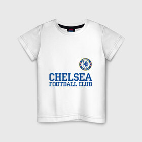 Детская футболка хлопок с принтом Chelsea , 100% хлопок | круглый вырез горловины, полуприлегающий силуэт, длина до линии бедер | 1905 | chelsea | chelsea logo | fc | footbal club | лого | логотип | спорт | футбол | футбольный клуб | челси