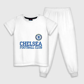 Детская пижама хлопок с принтом Chelsea , 100% хлопок |  брюки и футболка прямого кроя, без карманов, на брюках мягкая резинка на поясе и по низу штанин
 | 1905 | chelsea | chelsea logo | fc | footbal club | лого | логотип | спорт | футбол | футбольный клуб | челси