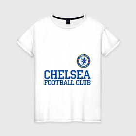 Женская футболка хлопок с принтом Chelsea , 100% хлопок | прямой крой, круглый вырез горловины, длина до линии бедер, слегка спущенное плечо | 1905 | chelsea | chelsea logo | fc | footbal club | лого | логотип | спорт | футбол | футбольный клуб | челси