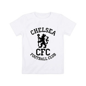 Детская футболка хлопок с принтом Chelsea FC , 100% хлопок | круглый вырез горловины, полуприлегающий силуэт, длина до линии бедер | 1905 | chelsea | chelsea logo | fc | footbal club | лого | логотип | спорт | футбол | футбольный клуб | челси