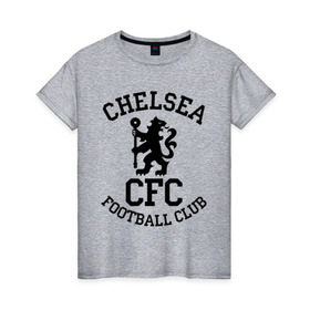 Женская футболка хлопок с принтом Chelsea FC , 100% хлопок | прямой крой, круглый вырез горловины, длина до линии бедер, слегка спущенное плечо | 1905 | chelsea | chelsea logo | fc | footbal club | лого | логотип | спорт | футбол | футбольный клуб | челси