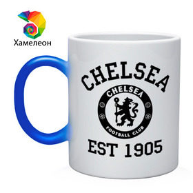Кружка хамелеон с принтом Chelsea 1905 , керамика | меняет цвет при нагревании, емкость 330 мл | 1905 | chelsea | chelsea logo | fc | footbal club | лого | логотип | спорт | футбол | футбольный клуб | челси
