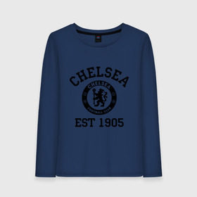 Женский лонгслив хлопок с принтом Chelsea 1905 , 100% хлопок |  | 1905 | chelsea | chelsea logo | fc | footbal club | лого | логотип | спорт | футбол | футбольный клуб | челси