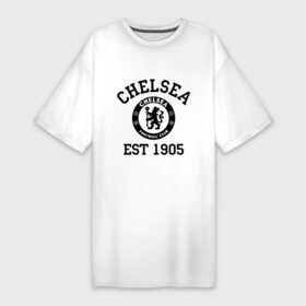 Платье-футболка хлопок с принтом Chelsea 1905 ,  |  | 1905 | chelsea | chelsea logo | fc | footbal club | лого | логотип | спорт | футбол | футбольный клуб | челси