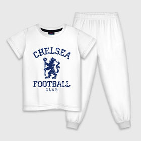 Детская пижама хлопок с принтом Chelsea FC , 100% хлопок |  брюки и футболка прямого кроя, без карманов, на брюках мягкая резинка на поясе и по низу штанин
 | 1905 | chelsea | chelsea logo | fc | footbal club | лого | логотип | спорт | футбол | футбольный клуб | челси