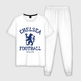 Мужская пижама хлопок с принтом Chelsea FC , 100% хлопок | брюки и футболка прямого кроя, без карманов, на брюках мягкая резинка на поясе и по низу штанин
 | 1905 | chelsea | chelsea logo | fc | footbal club | лого | логотип | спорт | футбол | футбольный клуб | челси