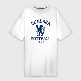 Платье-футболка хлопок с принтом Chelsea FC ,  |  | 1905 | chelsea | chelsea logo | fc | footbal club | лого | логотип | спорт | футбол | футбольный клуб | челси
