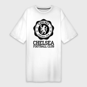 Платье-футболка хлопок с принтом Chelsea FC ,  |  | 1905 | chelsea | chelsea logo | fc | footbal club | лого | логотип | спорт | футбол | футбольный клуб | челси