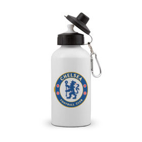 Бутылка спортивная с принтом Chelsea logo , металл | емкость — 500 мл, в комплекте две пластиковые крышки и карабин для крепления | 1905 | chelsea | chelsea logo | fc | footbal club | лого | логотип | спорт | футбол | футбольный клуб | челси