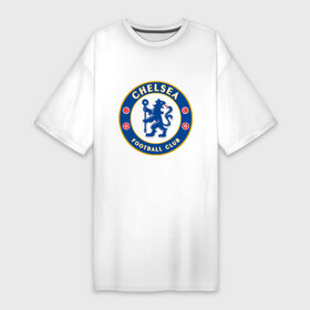 Платье-футболка хлопок с принтом Chelsea logo ,  |  | 1905 | chelsea | chelsea logo | fc | footbal club | лого | логотип | спорт | футбол | футбольный клуб | челси