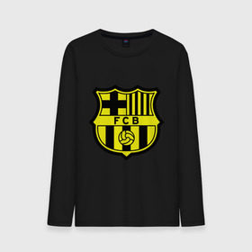 Мужской лонгслив хлопок с принтом Barcelona logo , 100% хлопок |  | barcelona | fc | fc barcelona | footbal club | барселона | лого | логотип | спорт | футбол | футбольный клуб