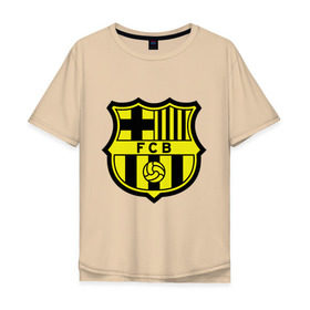 Мужская футболка хлопок Oversize с принтом Barcelona logo , 100% хлопок | свободный крой, круглый ворот, “спинка” длиннее передней части | barcelona | fc | fc barcelona | footbal club | барселона | лого | логотип | спорт | футбол | футбольный клуб