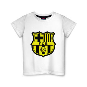 Детская футболка хлопок с принтом Barcelona logo , 100% хлопок | круглый вырез горловины, полуприлегающий силуэт, длина до линии бедер | barcelona | fc | fc barcelona | footbal club | барселона | лого | логотип | спорт | футбол | футбольный клуб