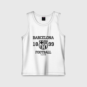 Детская майка хлопок с принтом Barcelona 1899 ,  |  | barcelona | fc | fc barcelona | footbal club | барселона | лого | логотип | спорт | футбол | футбольный клуб