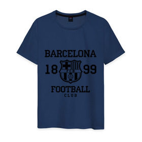 Мужская футболка хлопок с принтом Barcelona 1899 , 100% хлопок | прямой крой, круглый вырез горловины, длина до линии бедер, слегка спущенное плечо. | barcelona | fc | fc barcelona | footbal club | барселона | лого | логотип | спорт | футбол | футбольный клуб