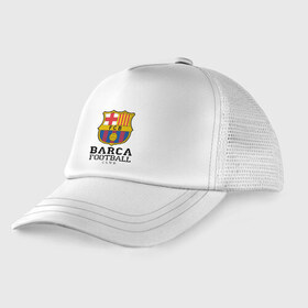 Детская кепка тракер с принтом Barcelona FC , Козырек - 100% хлопок. Кепка - 100% полиэстер, Задняя часть - сетка | универсальный размер, пластиковая застёжка | Тематика изображения на принте: barcelona | fc | fc barcelona | footbal club | барселона | лого | логотип | спорт | футбол | футбольный клуб