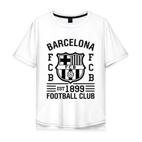 Мужская футболка хлопок Oversize с принтом FC Barcelona , 100% хлопок | свободный крой, круглый ворот, “спинка” длиннее передней части | barcelona | fc | fc barcelona | footbal club | барселона | лого | логотип | спорт | футбол | футбольный клуб