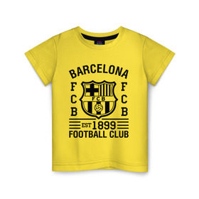 Детская футболка хлопок с принтом FC Barcelona , 100% хлопок | круглый вырез горловины, полуприлегающий силуэт, длина до линии бедер | barcelona | fc | fc barcelona | footbal club | барселона | лого | логотип | спорт | футбол | футбольный клуб
