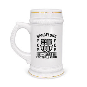 Кружка пивная с принтом FC Barcelona ,  керамика (Материал выдерживает высокую температуру, стоит избегать резкого перепада температур) |  объем 630 мл | barcelona | fc | fc barcelona | footbal club | барселона | лого | логотип | спорт | футбол | футбольный клуб