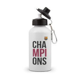 Бутылка спортивная с принтом Champions , металл | емкость — 500 мл, в комплекте две пластиковые крышки и карабин для крепления | 