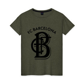 Женская футболка хлопок с принтом FC Barcelona , 100% хлопок | прямой крой, круглый вырез горловины, длина до линии бедер, слегка спущенное плечо | barcelona | fc | fc barcelona | footbal club | барселона | лого | логотип | спорт | футбол | футбольный клуб