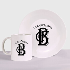 Набор: тарелка + кружка с принтом FC Barcelona , керамика | Кружка: объем — 330 мл, диаметр — 80 мм. Принт наносится на бока кружки, можно сделать два разных изображения. 
Тарелка: диаметр - 210 мм, диаметр для нанесения принта - 120 мм. | barcelona | fc | fc barcelona | footbal club | барселона | лого | логотип | спорт | футбол | футбольный клуб