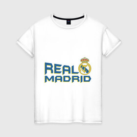Женская футболка хлопок с принтом Real Madrid , 100% хлопок | прямой крой, круглый вырез горловины, длина до линии бедер, слегка спущенное плечо | 1902 | fc | footbal club | real madrid | лого | логотип | реал мадрид | спорт | футбол | футбольный клуб