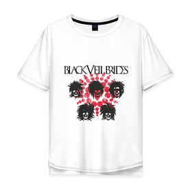 Мужская футболка хлопок Oversize с принтом Black veil brides (черепушки) , 100% хлопок | свободный крой, круглый ворот, “спинка” длиннее передней части | black veil brides
