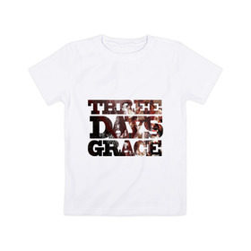 Детская футболка хлопок с принтом Three days grace (dark) , 100% хлопок | круглый вырез горловины, полуприлегающий силуэт, длина до линии бедер | three days grace