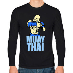 Мужской лонгслив хлопок с принтом Muay Thai (Тайский бокс) , 100% хлопок |  | 
