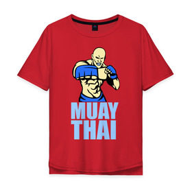 Мужская футболка хлопок Oversize с принтом Muay Thai (Тайский бокс) , 100% хлопок | свободный крой, круглый ворот, “спинка” длиннее передней части | 