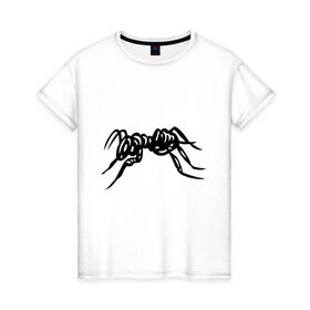 Женская футболка хлопок с принтом Муравей , 100% хлопок | прямой крой, круглый вырез горловины, длина до линии бедер, слегка спущенное плечо | муравей | насекомые