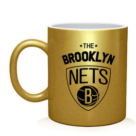 Кружка с принтом The Brooklyn Nets , керамика | объем — 330 мл, диаметр — 80 мм. Принт наносится на бока кружки, можно сделать два разных изображения | бруклин