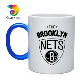 Кружка хамелеон с принтом The Brooklyn Nets , керамика | меняет цвет при нагревании, емкость 330 мл | бруклин