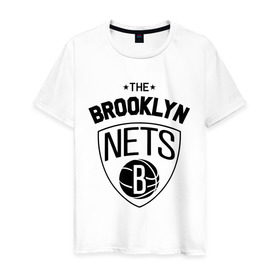 Мужская футболка хлопок с принтом The Brooklyn Nets , 100% хлопок | прямой крой, круглый вырез горловины, длина до линии бедер, слегка спущенное плечо. | Тематика изображения на принте: бруклин