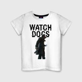 Детская футболка хлопок с принтом Watch Dogs , 100% хлопок | круглый вырез горловины, полуприлегающий силуэт, длина до линии бедер | 