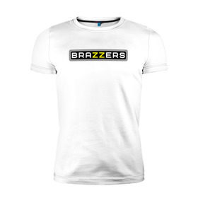 Мужская футболка премиум с принтом Brazzers , 92% хлопок, 8% лайкра | приталенный силуэт, круглый вырез ворота, длина до линии бедра, короткий рукав | brazzers