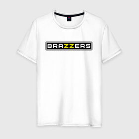Мужская футболка хлопок с принтом Brazzers , 100% хлопок | прямой крой, круглый вырез горловины, длина до линии бедер, слегка спущенное плечо. | Тематика изображения на принте: brazzers