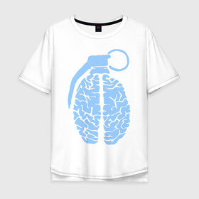 Мужская футболка хлопок Oversize с принтом Мозговой штурм , 100% хлопок | свободный крой, круглый ворот, “спинка” длиннее передней части | 