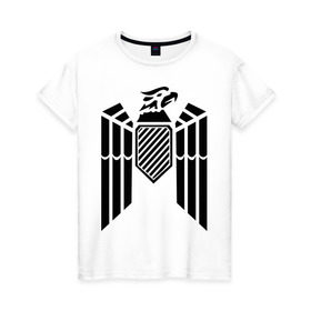 Женская футболка хлопок с принтом Немецкий гербовый орел , 100% хлопок | прямой крой, круглый вырез горловины, длина до линии бедер, слегка спущенное плечо | геральдика | герб | орел | птица