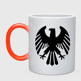 Кружка хамелеон с принтом Немецкий гербовый орёл , керамика | меняет цвет при нагревании, емкость 330 мл | геральдика | герб | немецкий | орел | птица | рисунок